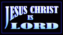 Jesus Christ is Lord blue on black